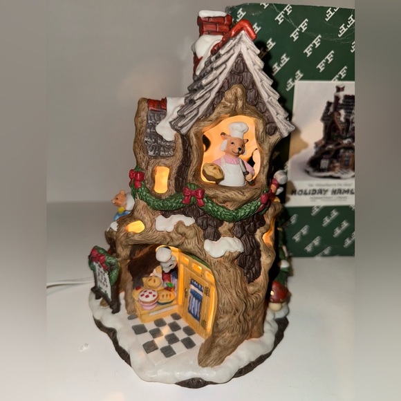 MR. WINTERBERRY'S PIE SHOP HOLIDAY HAMLET FITZ & FLOYD ENCHANTED FOREST 1994 - Picture 6 of 9